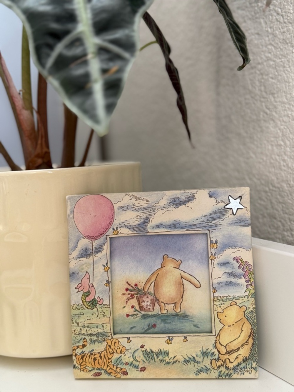 Vintage Winnie the Pooh Small Artwork - Cream, Pink, Blue